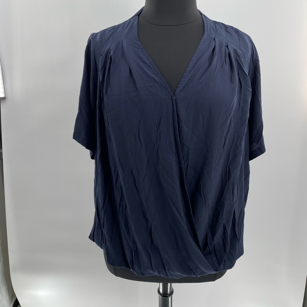 Bloomchic Pleated Shoulder Faux Wrap Blouse 18-20/2X